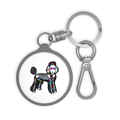 Dia de los Muertos Poodle Keyring Tag