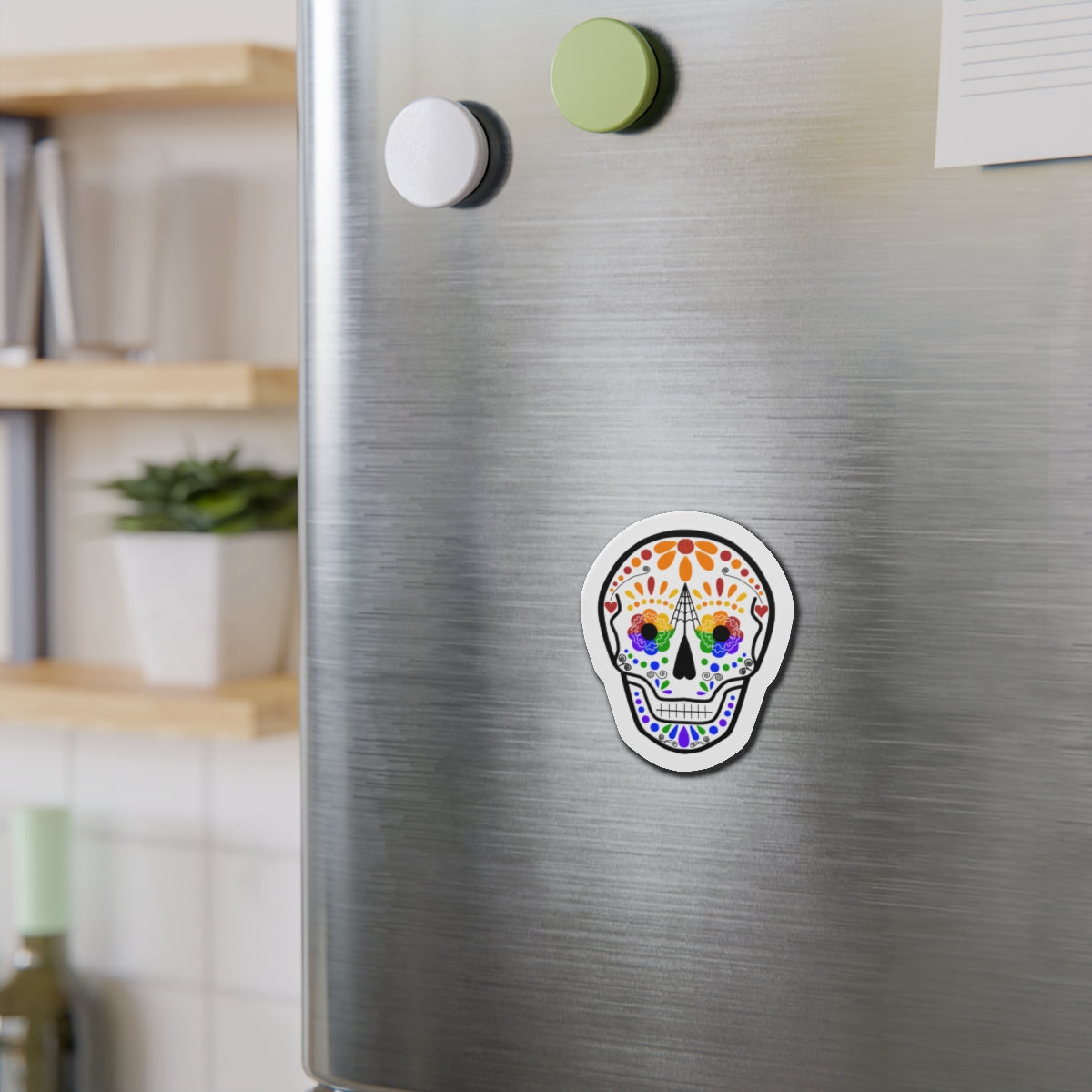 Queer Sugar Skull Die-Cut Magnet