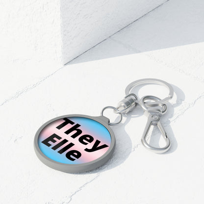They/Elle Trans Keyring Tag