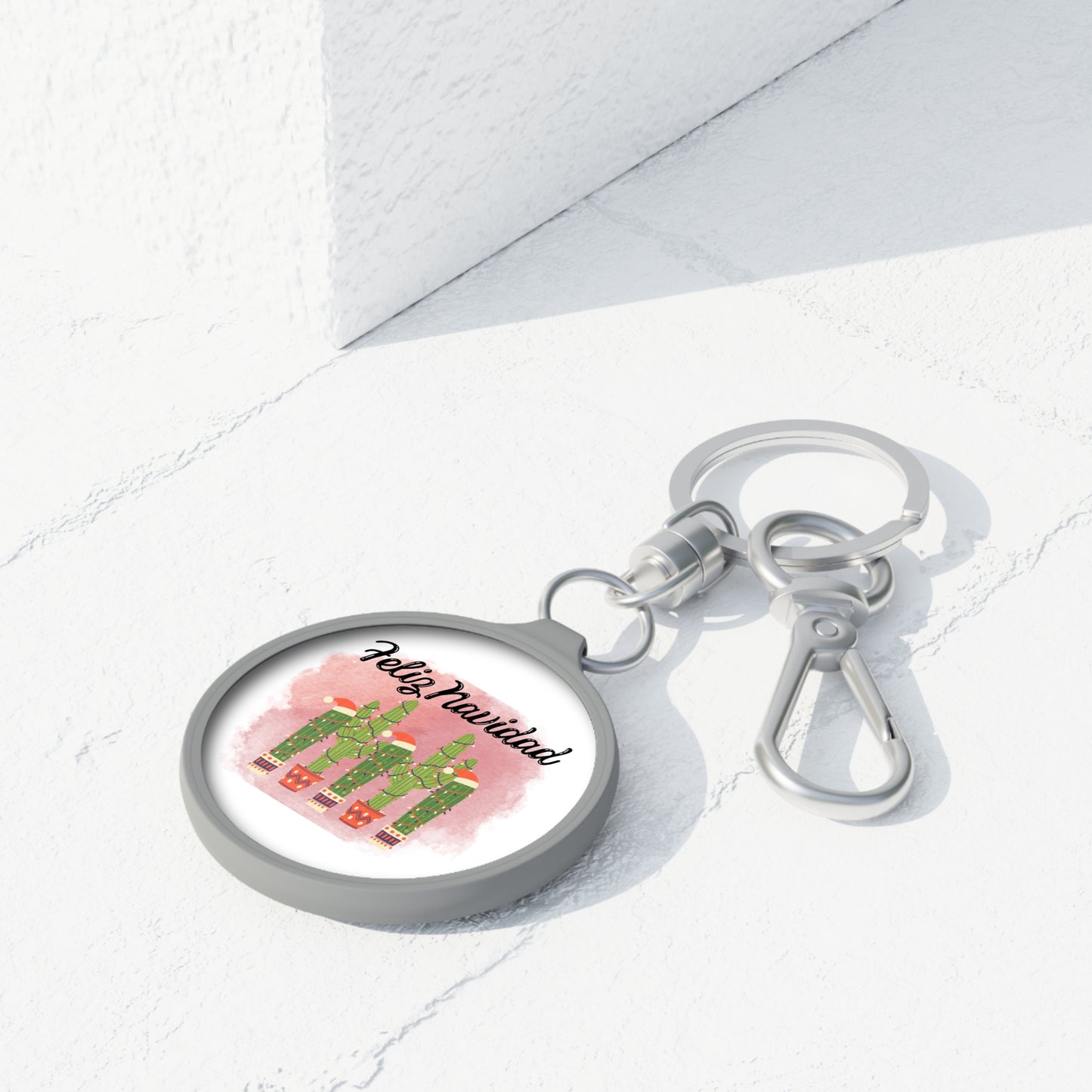Feliz Navidad Cacti Keyring Tag