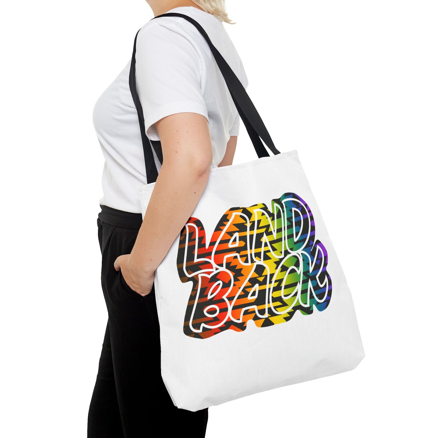 Land Back Motif Tote Bag