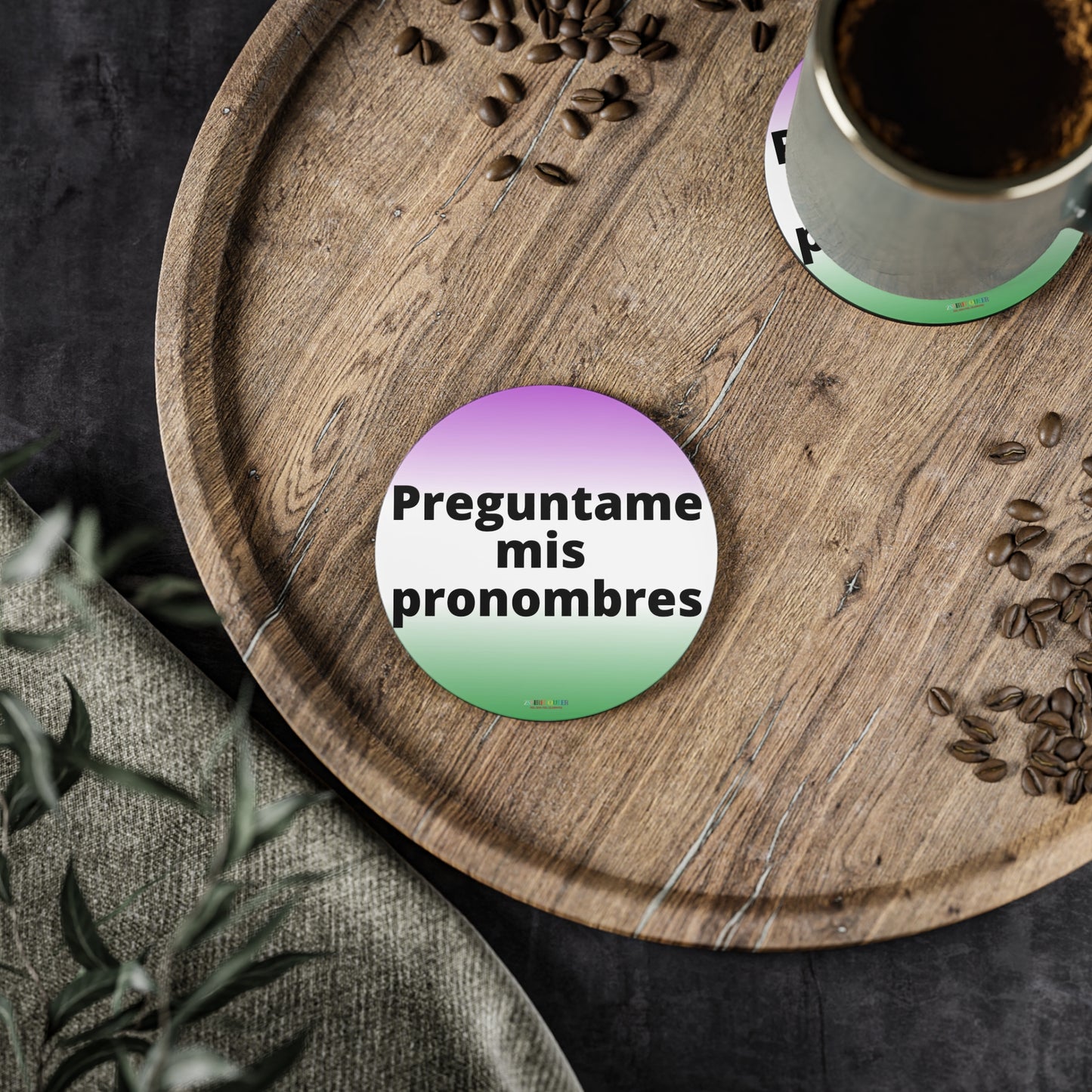 Preguntame mis Pronombres GNC Coasters