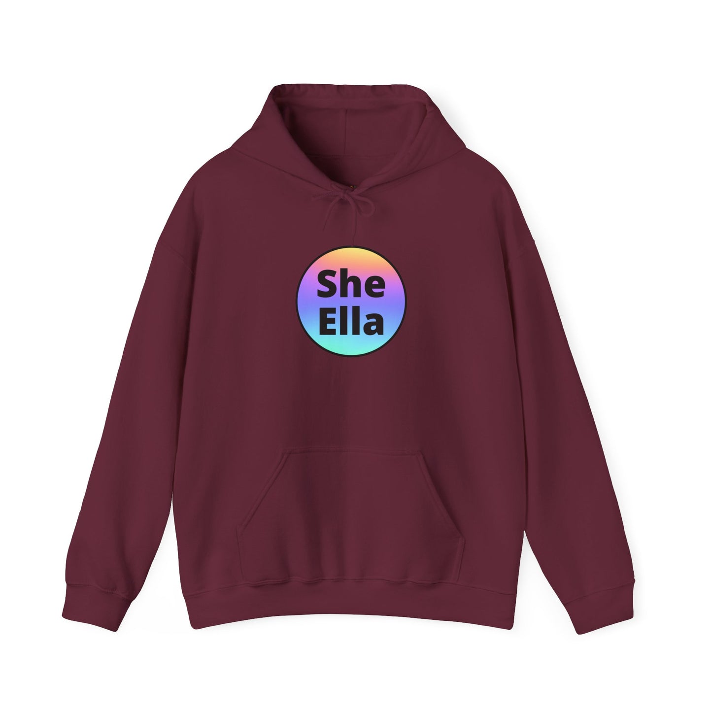 She / Ella  Rainbow Hooded Sweatshirt