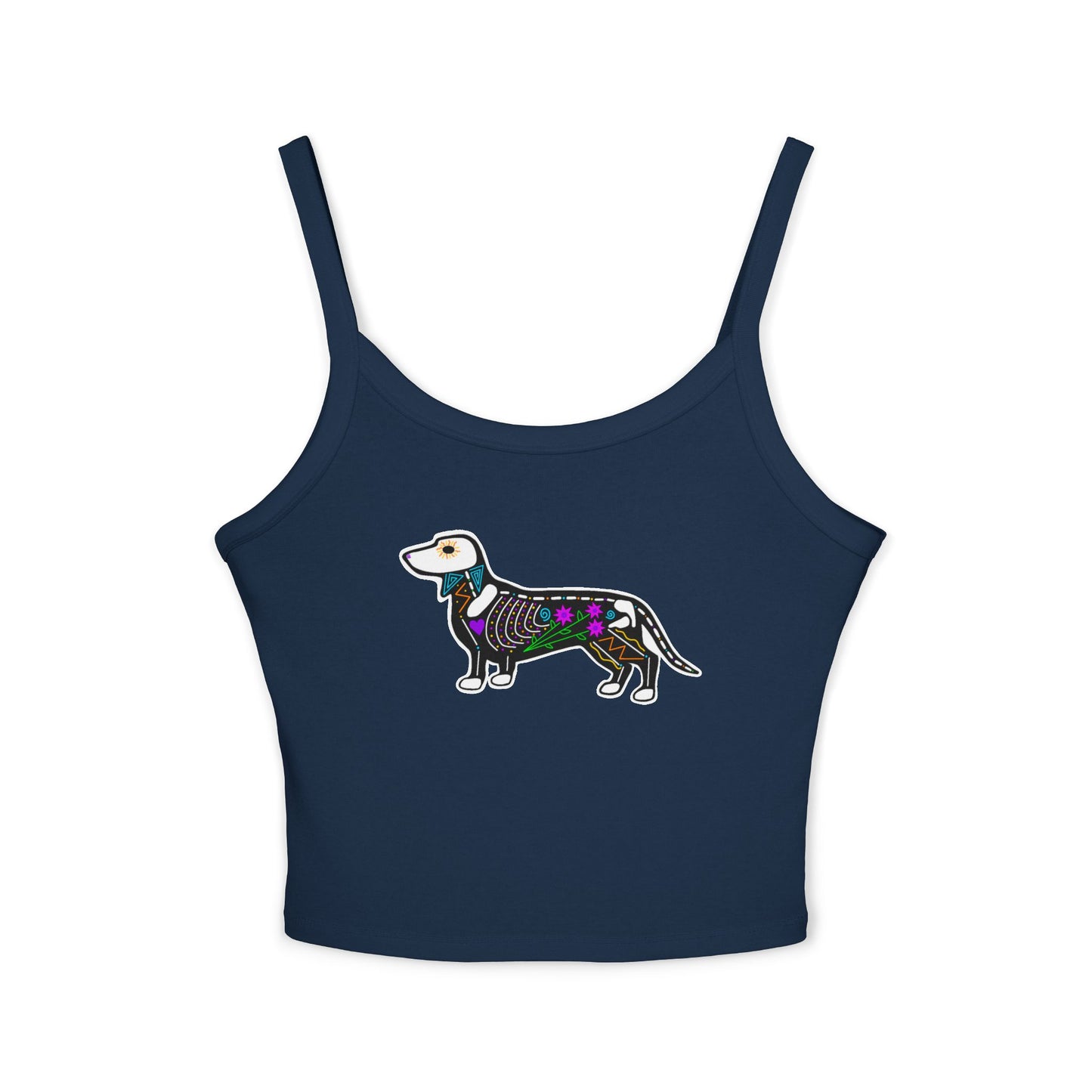 Dia de los Muertos Dachshaund Spaghetti Strap Tank Top