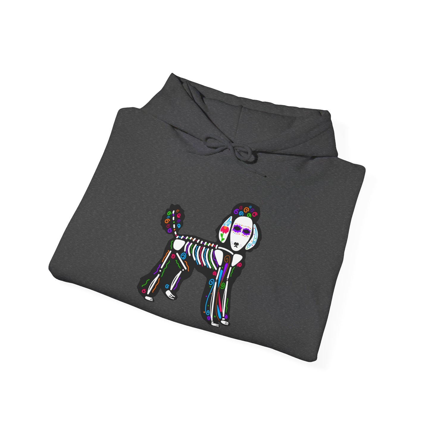 Dia de los Muertos Poodle Hooded Sweatshirt