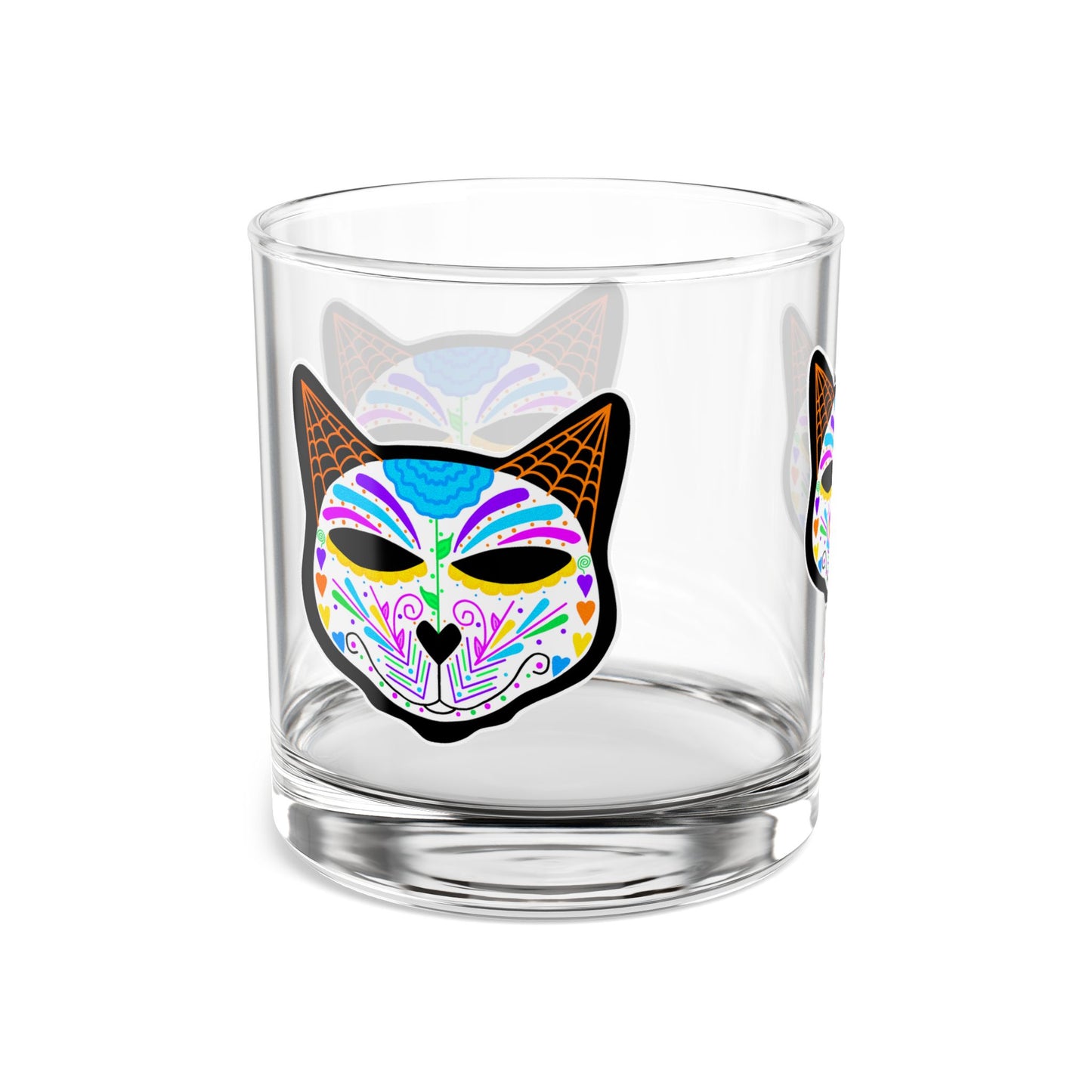 Dia de los Muertos Cat Glass