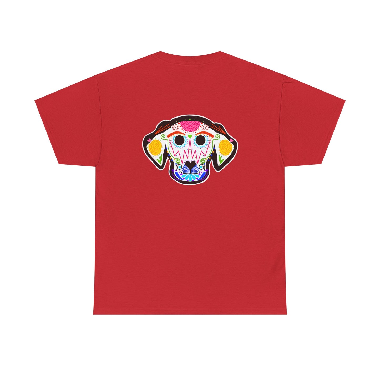 Dia de los Muertos Dog Head Unisex Heavy Cotton Tee