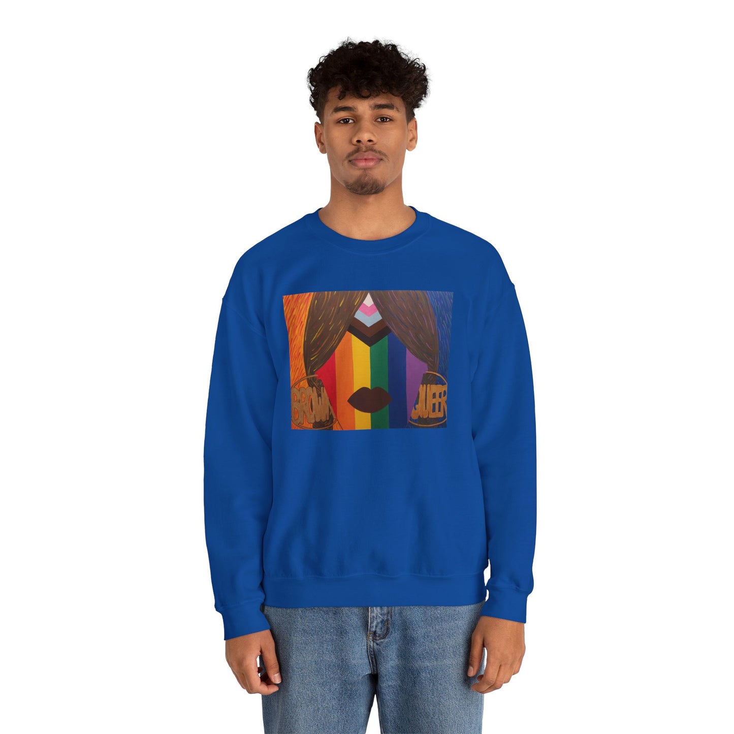 Brown and Queer Crewneck Sweatshirt