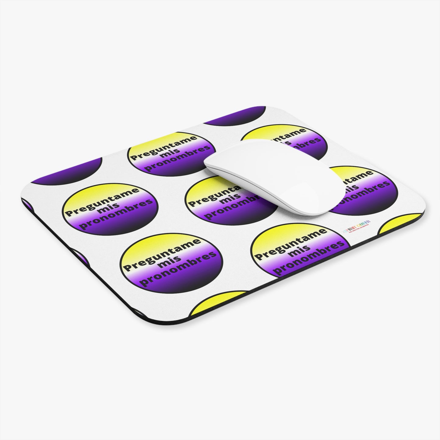Preguntame mis Pronombres Nonbinary Mouse Pad (Rectangle)