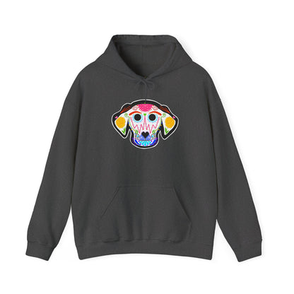 Dia de los Muertos Dog Head Hooded Sweatshirt