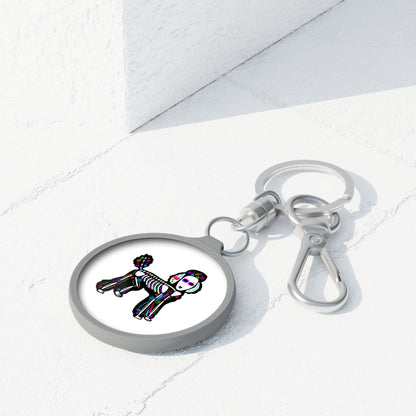 Dia de los Muertos Poodle Keyring Tag
