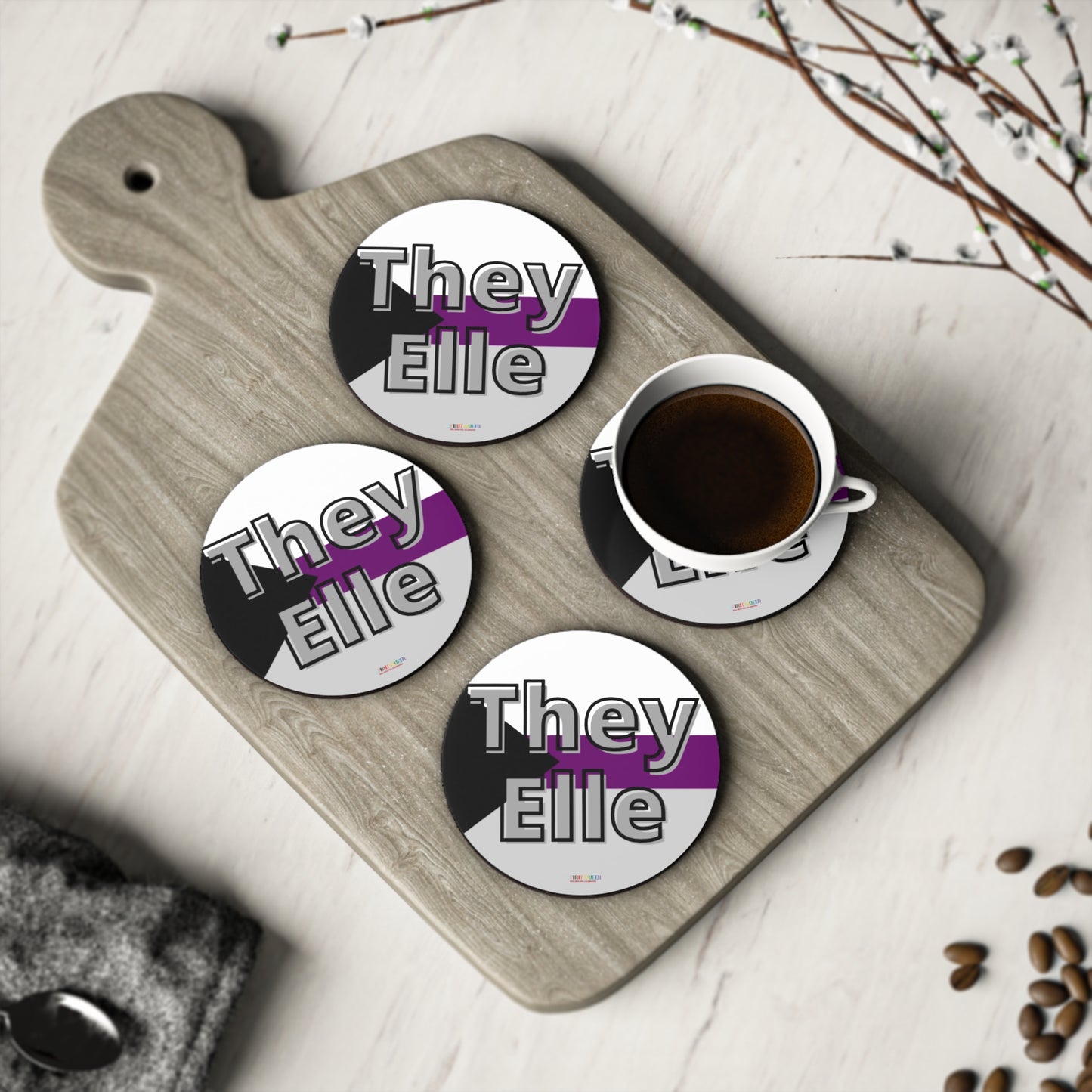 They / Elle Demi Coasters