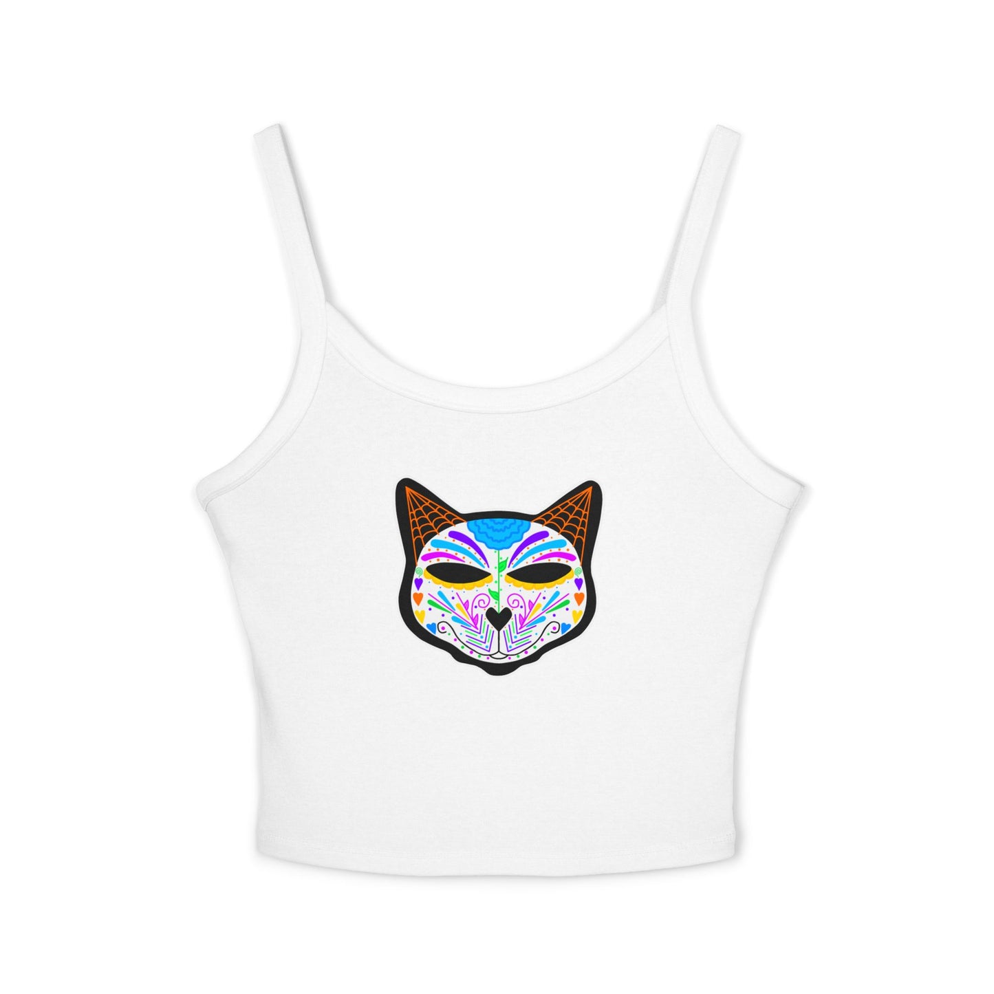 Dia de los Muertos Cat Women's Spaghetti Strap Tank Top