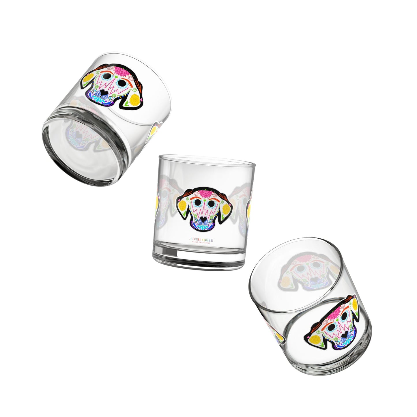 Dia de los Muertos Dog Glass