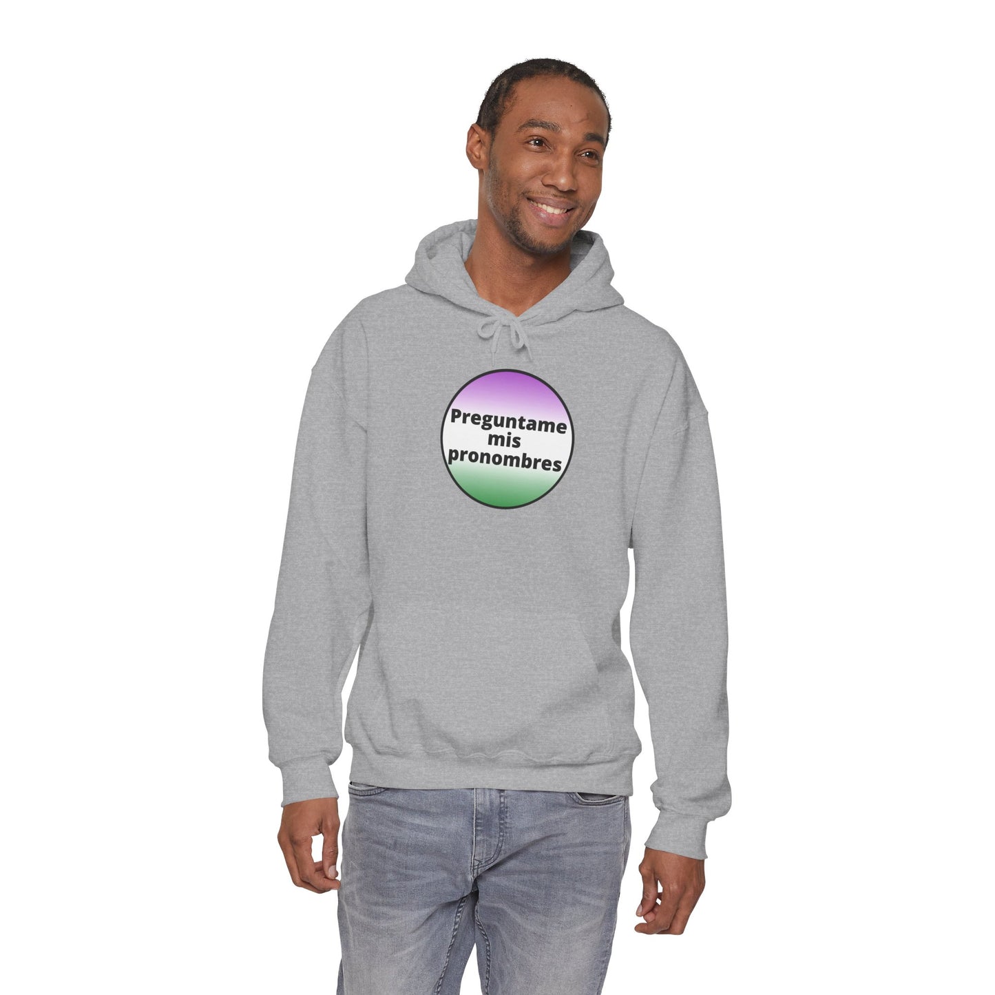 Preguntame mis Pronombres Gender Non-Conforming Hooded Sweatshirt