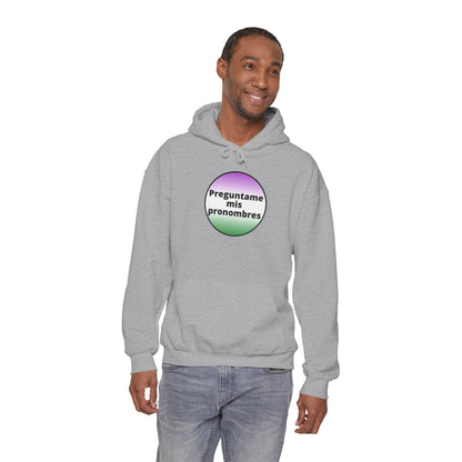 Preguntame mis Pronombres Gender Non-Conforming Hooded Sweatshirt