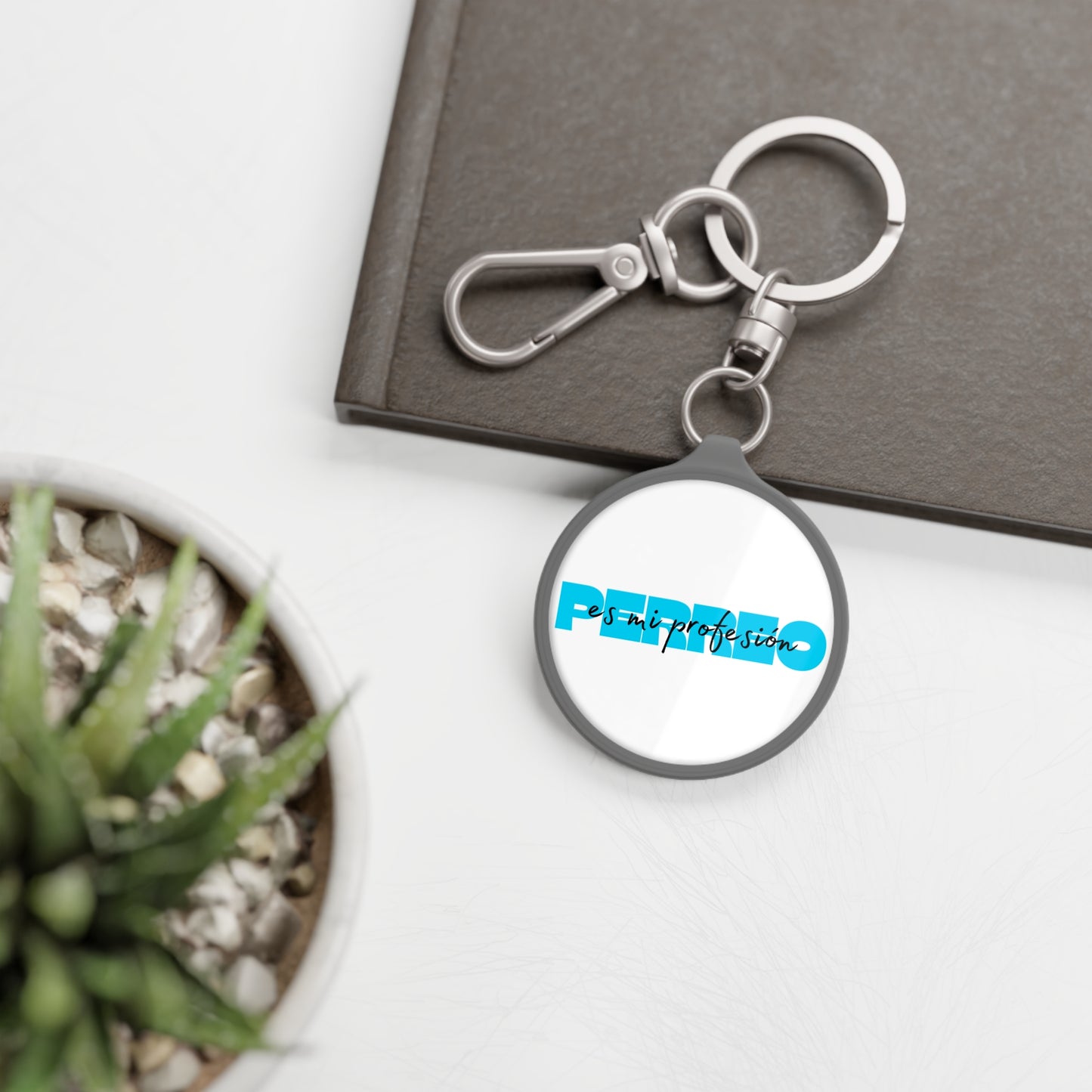 Perreo Es Mi Profesion Blue Keyring Tag
