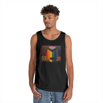 Black and Queer Heavy Cotton Tank Top