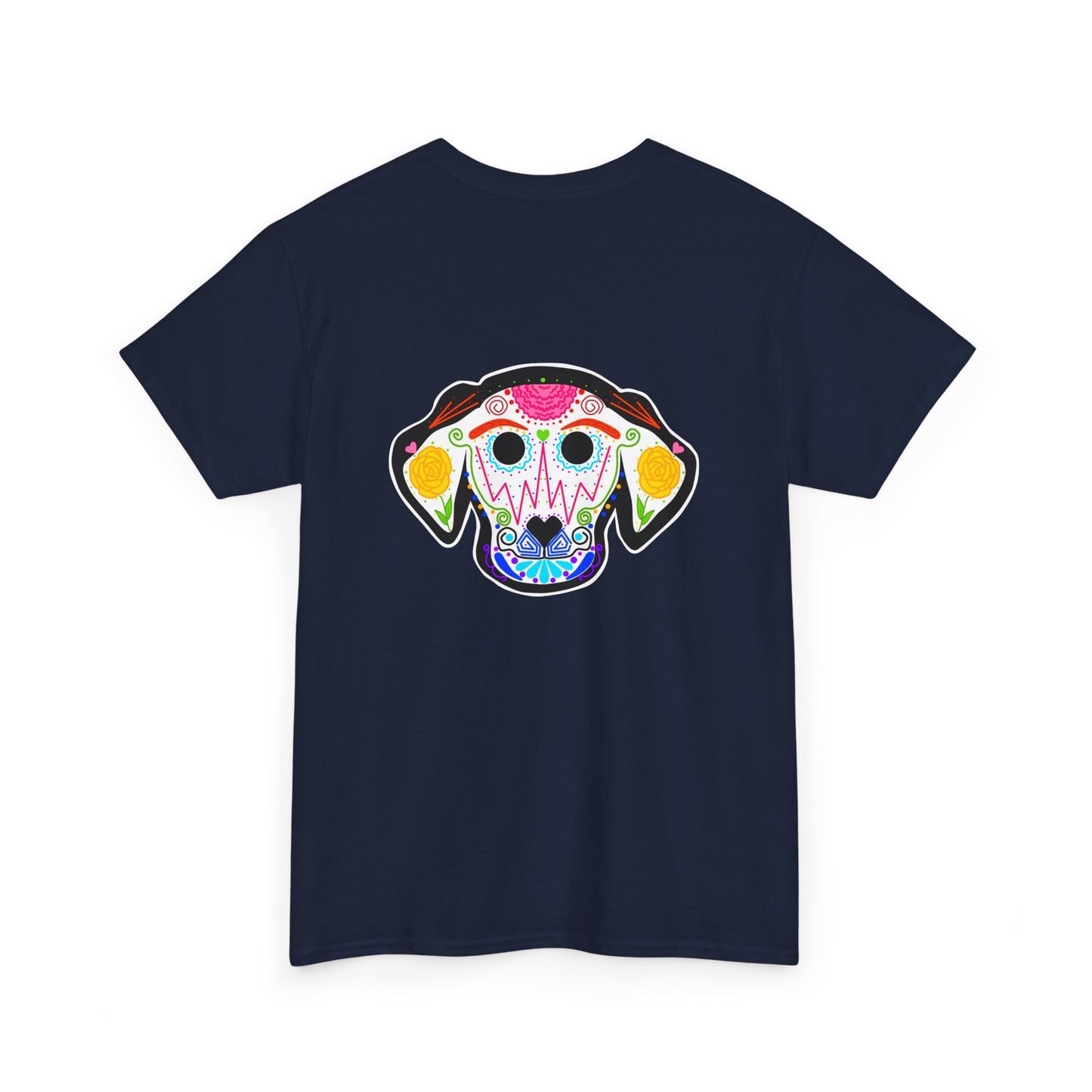 Dia de los Muertos Dog Head Unisex Heavy Cotton Tee
