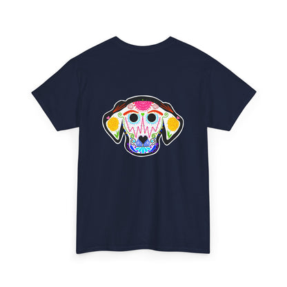 Dia de los Muertos Dog Head Unisex Heavy Cotton Tee