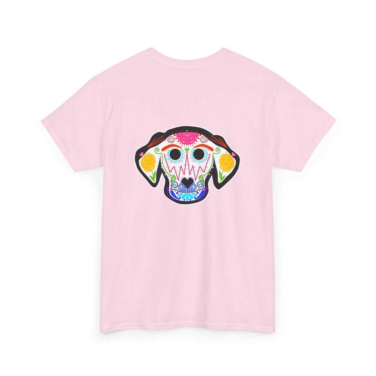 Dia de los Muertos Dog Head Unisex Heavy Cotton Tee