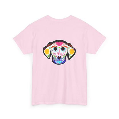 Dia de los Muertos Dog Head Unisex Heavy Cotton Tee