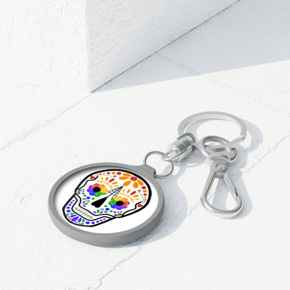 Queer Sugar Skull Keyring Tag