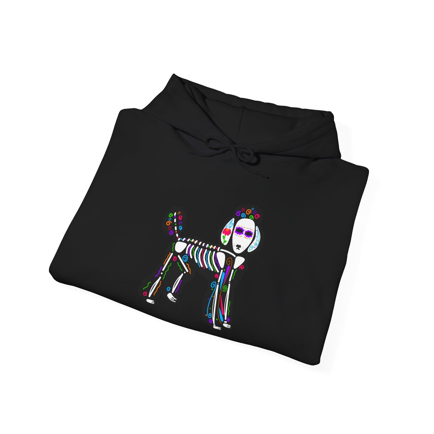 Dia de los Muertos Poodle Hooded Sweatshirt