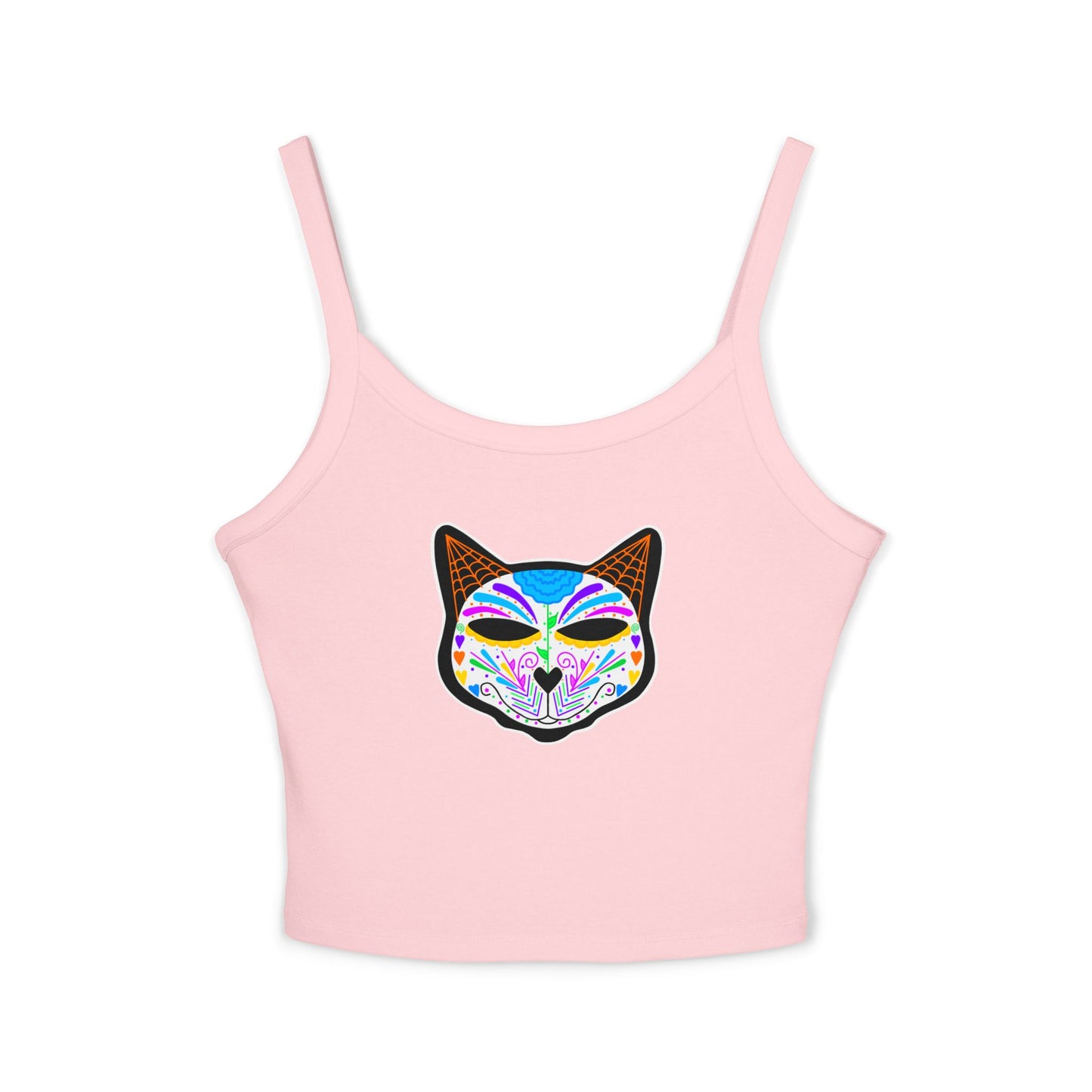 Dia de los Muertos Cat Women's Spaghetti Strap Tank Top