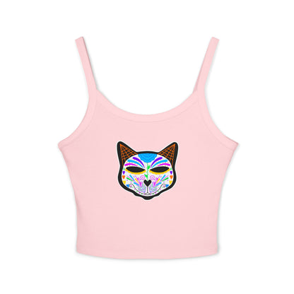 Dia de los Muertos Cat Women's Spaghetti Strap Tank Top