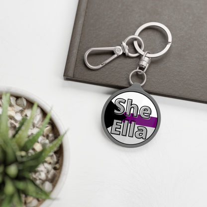 She/Ella Demi Keyring Tag
