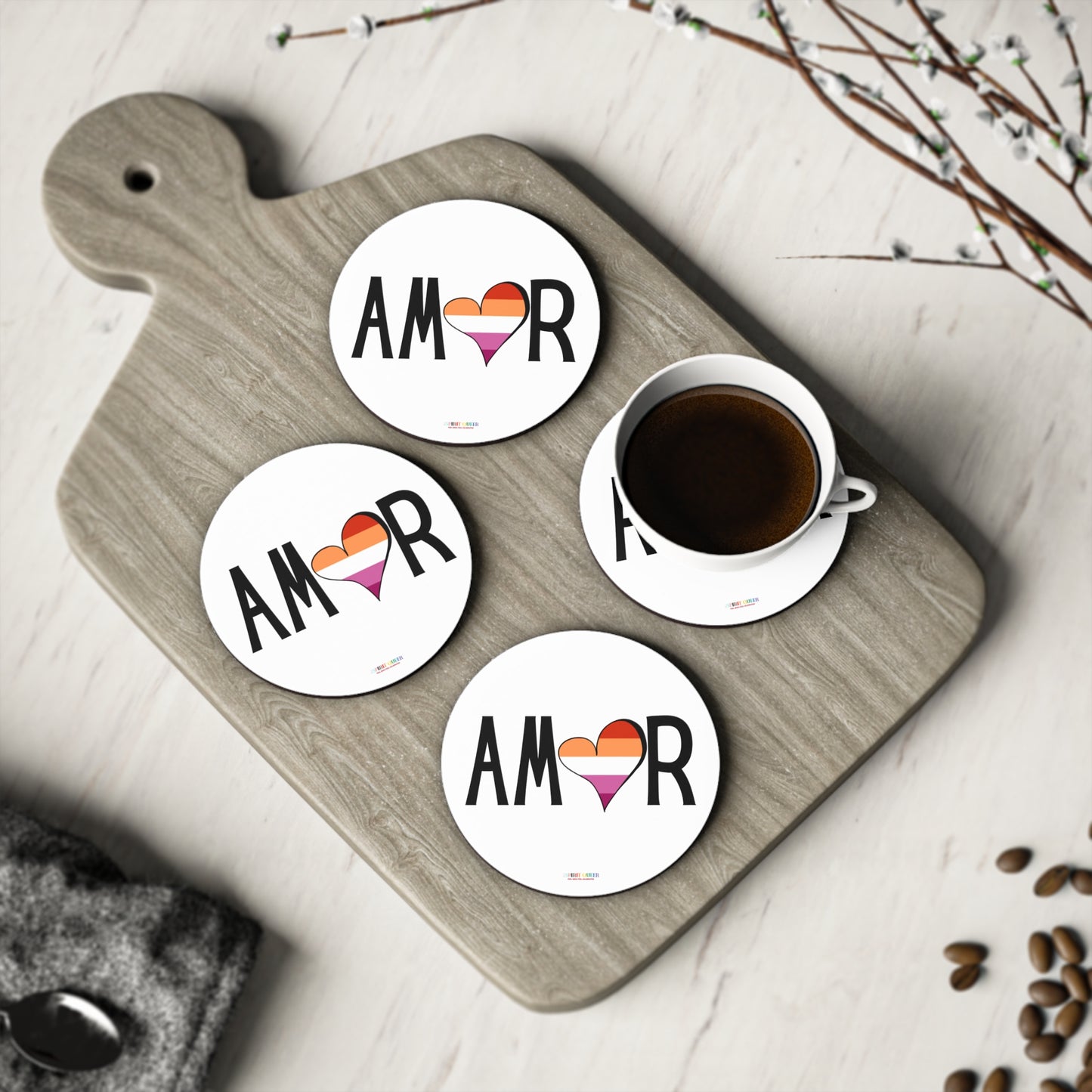 Amor Lesbian Coasters
