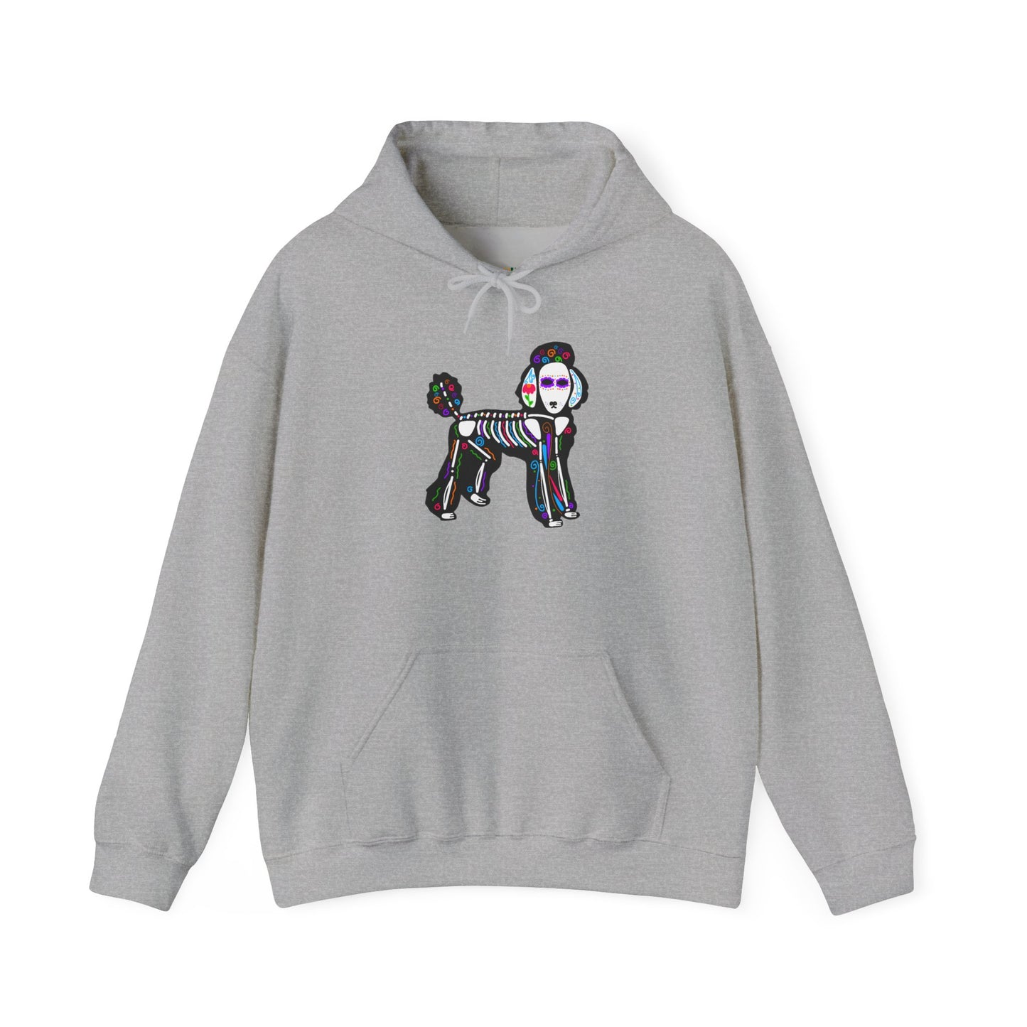 Dia de los Muertos Poodle Hooded Sweatshirt