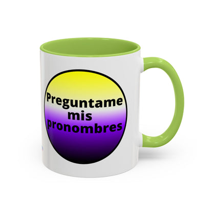 Preguntame mis Pronombres NonBinary Coffee Mug