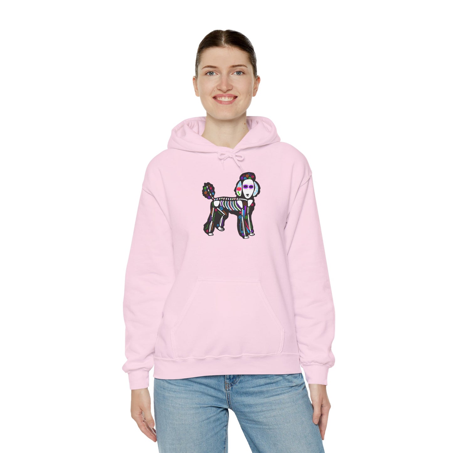 Dia de los Muertos Poodle Hooded Sweatshirt