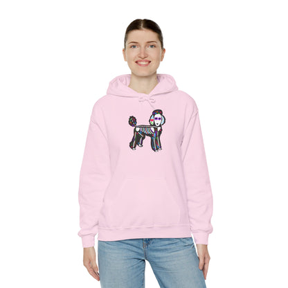 Dia de los Muertos Poodle Hooded Sweatshirt