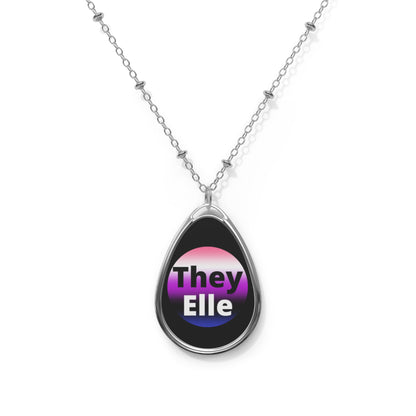 They / Elle Genderfluid Oval Necklace