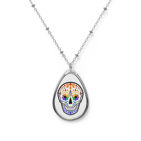Queer Sugar Skull Oval Necklace