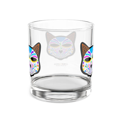 Dia de los Muertos Cat Glass