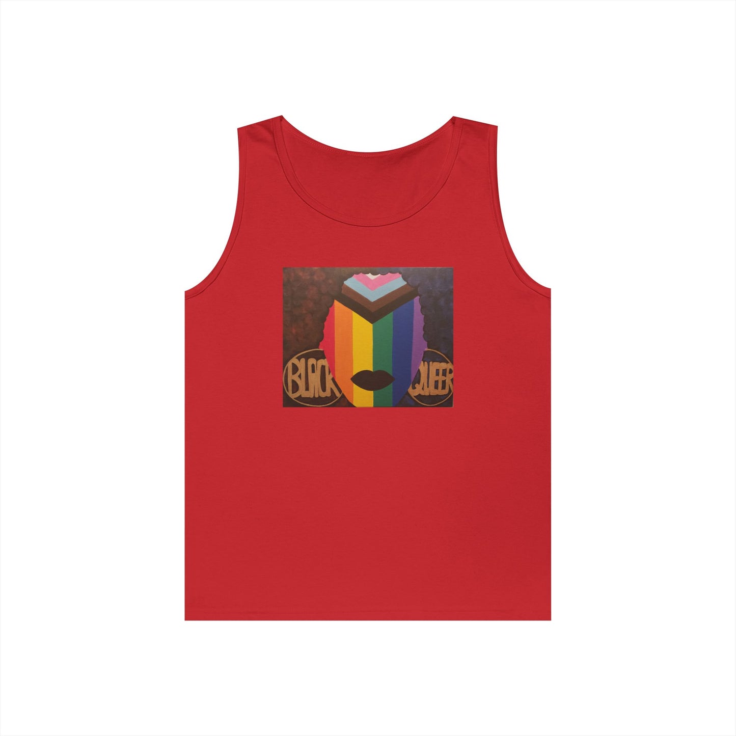 Black and Queer Heavy Cotton Tank Top