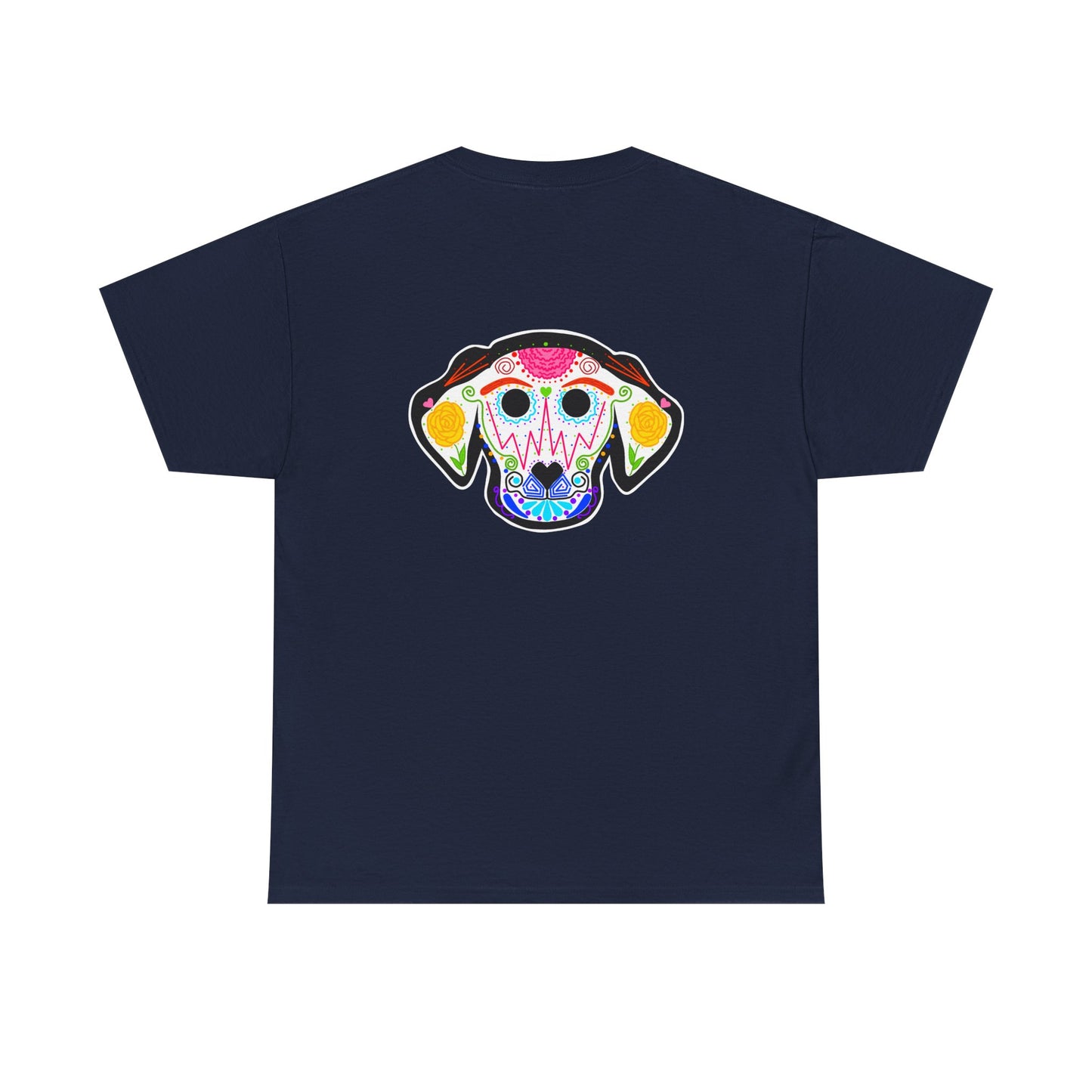 Dia de los Muertos Dog Head Unisex Heavy Cotton Tee