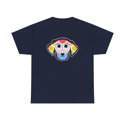 Dia de los Muertos Dog Head Unisex Heavy Cotton Tee