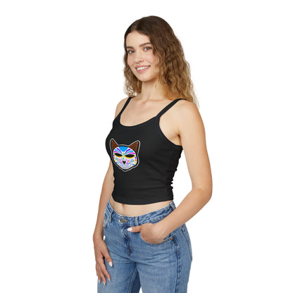 Dia de los Muertos Cat Women's Spaghetti Strap Tank Top