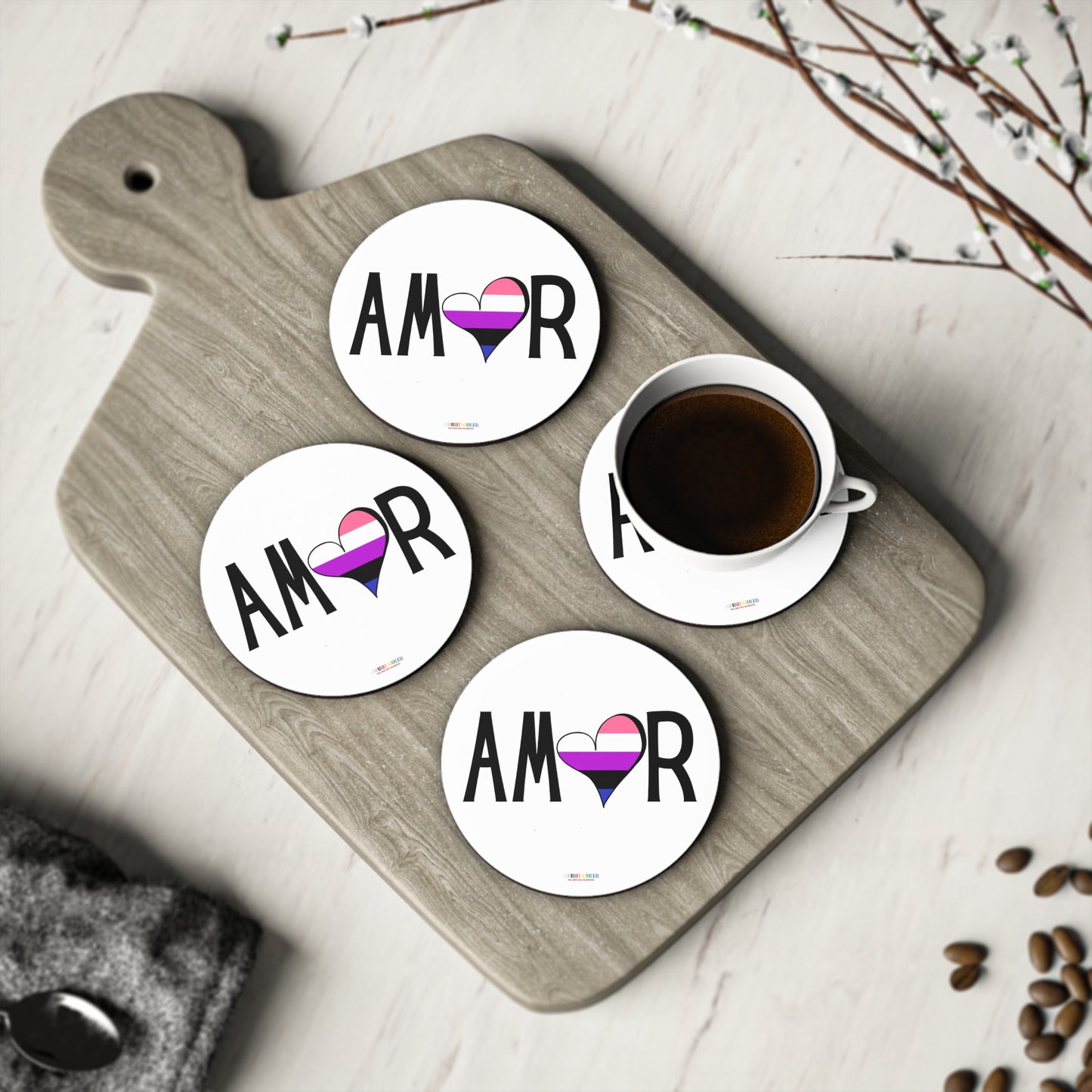 Amor Genderfluid Coasters