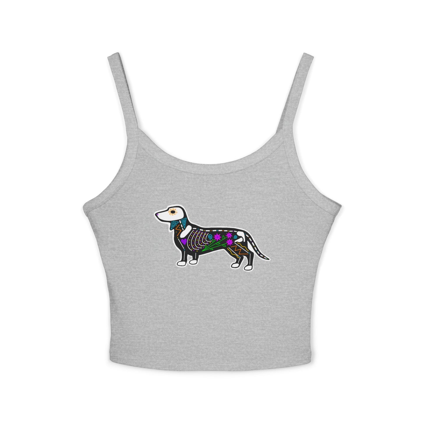 Dia de los Muertos Dachshaund Spaghetti Strap Tank Top