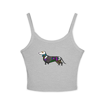Dia de los Muertos Dachshaund Spaghetti Strap Tank Top