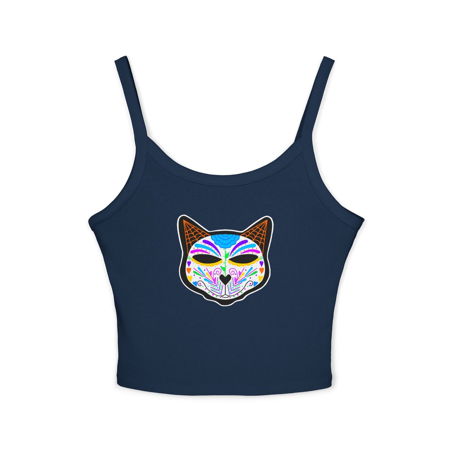 Dia de los Muertos Cat Women's Spaghetti Strap Tank Top