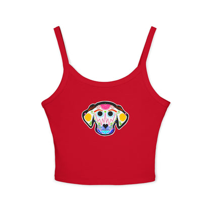 Dia de los Muertos Dog Spaghetti Strap Tank Top