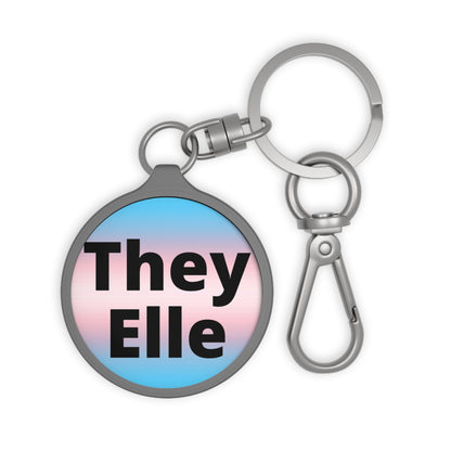 They/Elle Trans Keyring Tag