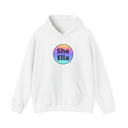 She / Ella  Rainbow Hooded Sweatshirt